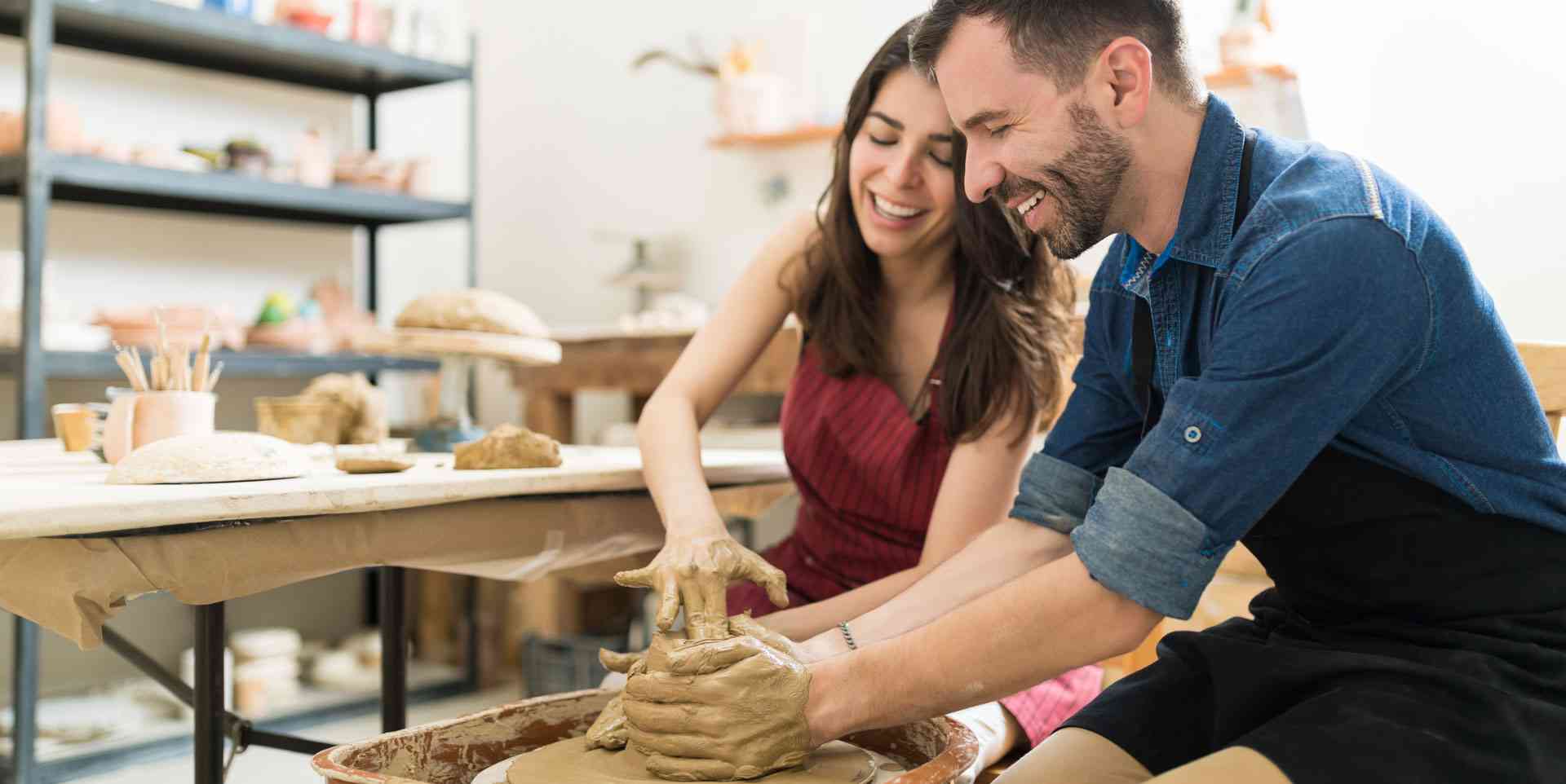 couple-making-pottery | MCS Clay Studios